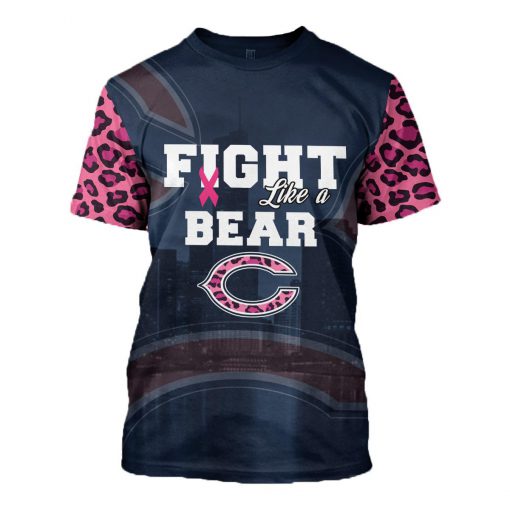 Breast cancer fight like a chicago bears 3d t-shirt