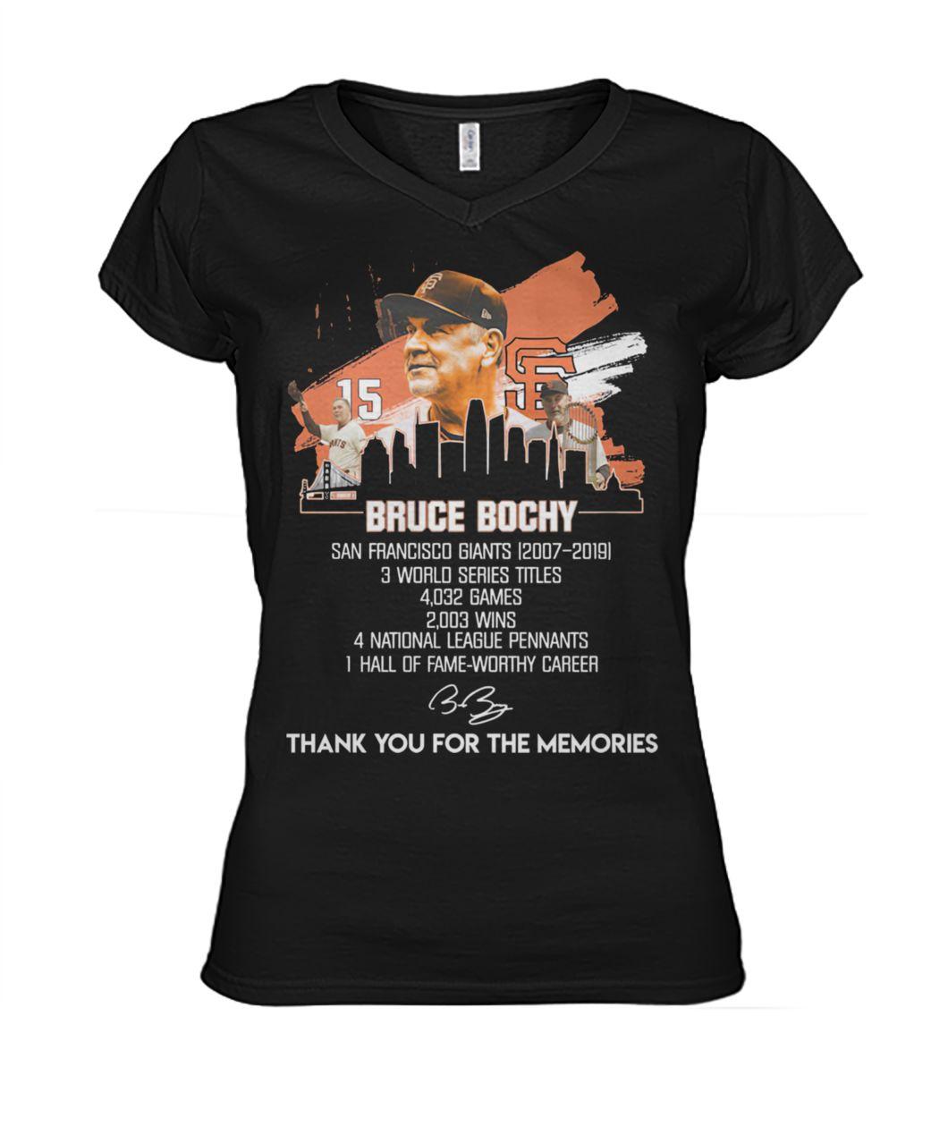 Bruce bochy san francisco giants 2007-2019 thank you for the memories women's v-neck