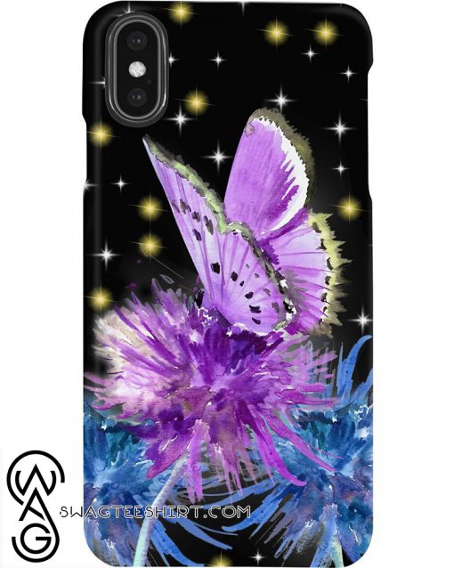 Butterfly and dandelion phone case