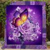Butterfly and purple flower quilt