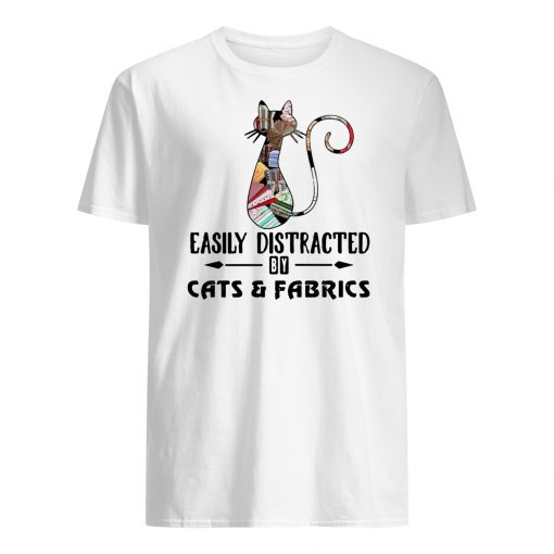 Cat easily distracted by cats and fabrics mens shirt
