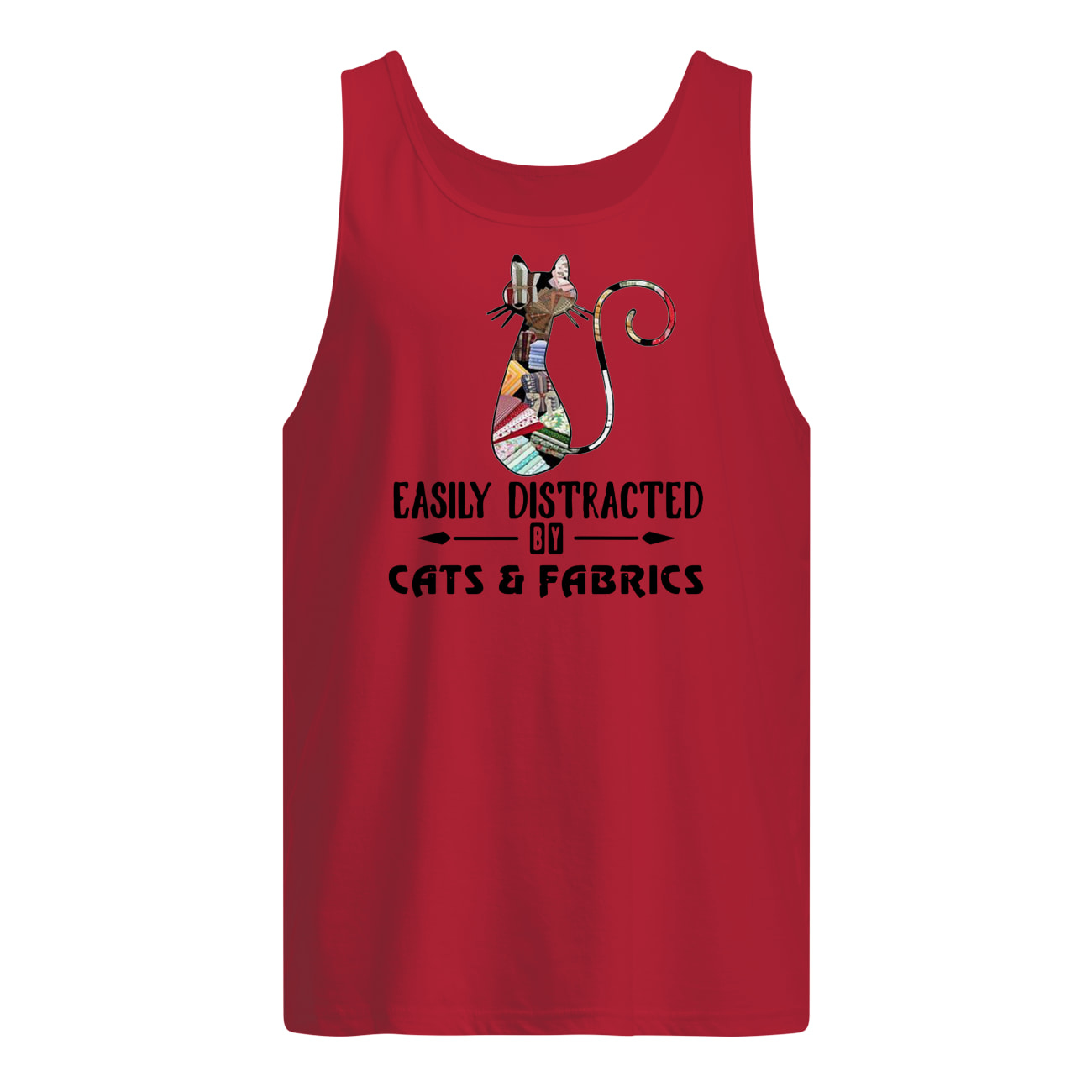Cat easily distracted by cats and fabrics tank top