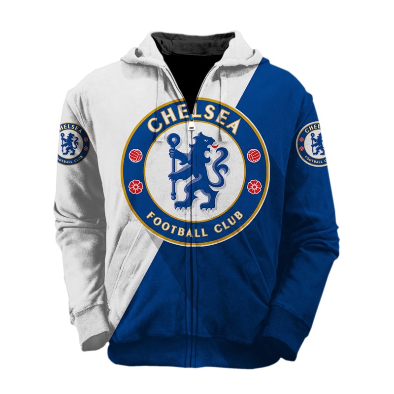 Chelsea football club all over print zip hoodie