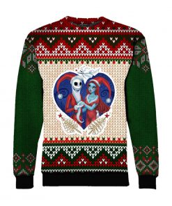 Christmas couple jack and sally ugly christmas all over print sweatshirt