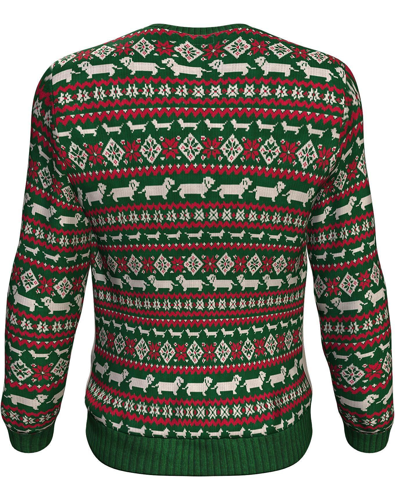 Christmas dachshund through the snow all over print sweater - maria 2