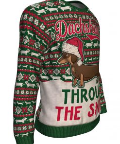 Christmas dachshund through the snow all over print sweater - maria 3