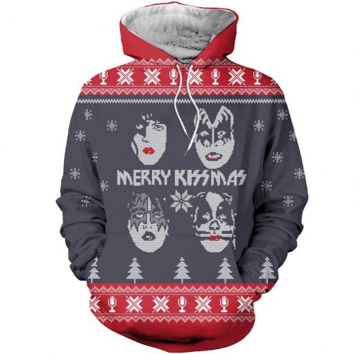 Christmas kiss rock band 3d hoodie