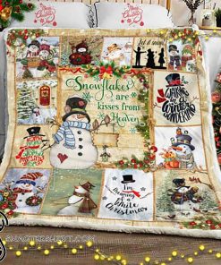 Christmas snowflakes are kisses from heaven snowman sofa blanket