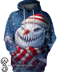 Christmas snowman scary 3d hoodie
