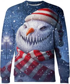 Christmas snowman scary 3d sweatshirt