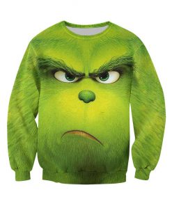 Christmas the grinch face 3d all over printed long-sleeved shirt