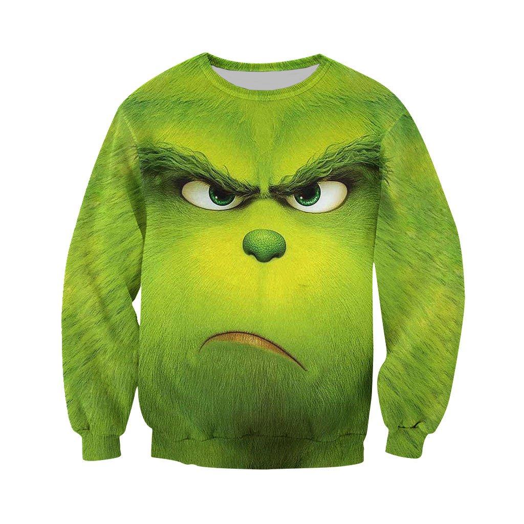 Christmas the grinch face 3d all over printed long-sleeved shirt