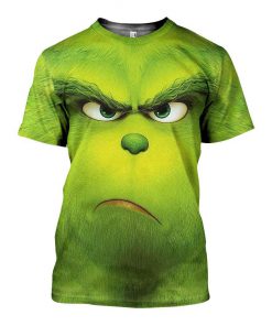 Christmas the grinch face 3d all over printed tshirt