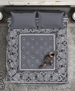 Classic gray bandana duvet cover bedding set