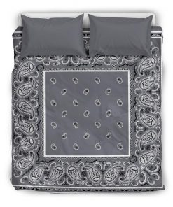 Classic gray bandana duvet cover bedding set - california king
