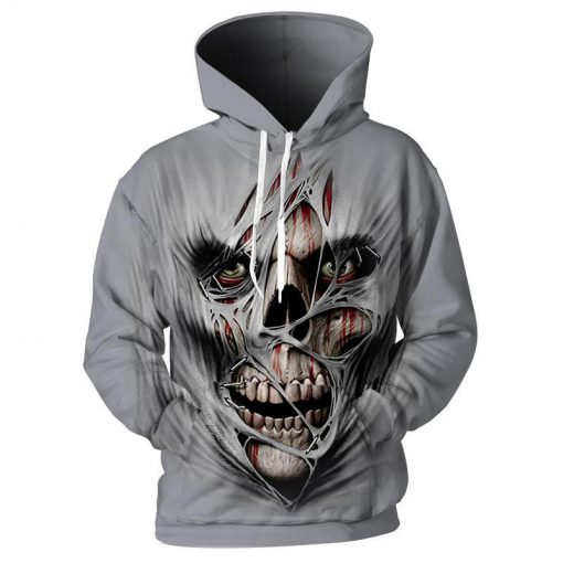 Creepy skull 3d hoodie - size S