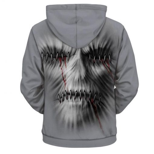 Creepy skull 3d hoodie - size XL