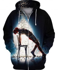 Deadpool 2 flashdance in a splash of bullets 3d zip hoodie