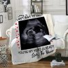 Dear daddy I can't wait to meet you pregnant fleece blanket