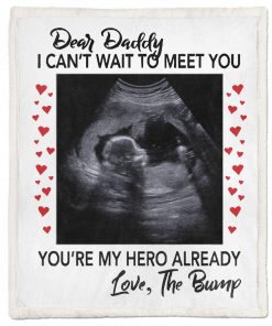 Dear daddy I can't wait to meet you pregnant fleece blanket - large