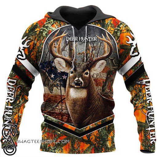 Deer flag arrow full printing hoodie