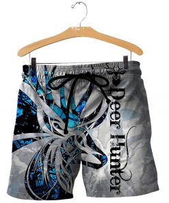 Deer tattoo blue camo 3d all over printed shorts