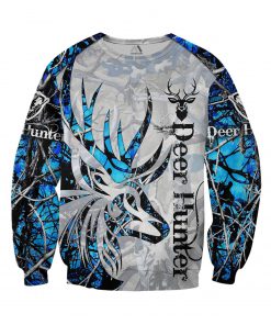 Deer tattoo blue camo 3d all over printed sweater