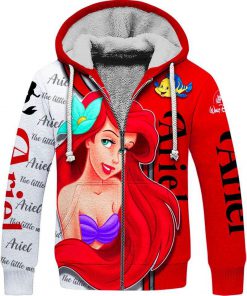 Disney ariel little mermaid 3d fleece zipper hoodie