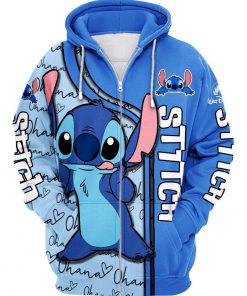 Disney lilo and stitch 3d zipper hoodie