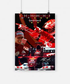 F1 driver michael schumacher with his ferrari poster - a3