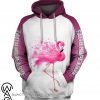 Faith hope love breast cancer awareness flamingo pink ribbon 3d hoodie