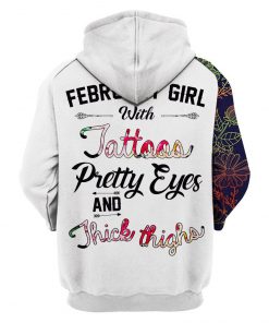 February girl with tatoos pretty eyes and thick thighs 3d hoodie 2