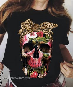 Floral skull leopard shirt