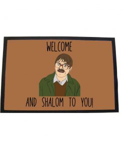 Friday night dinner welome and shalom to you door mat - brown