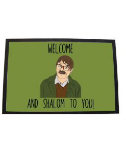 Friday night dinner welome and shalom to you door mat - green