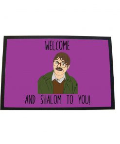 Friday night dinner welome and shalom to you door mat - pink