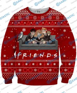 Friends tv show harry potter ugly christmas sweater - red
