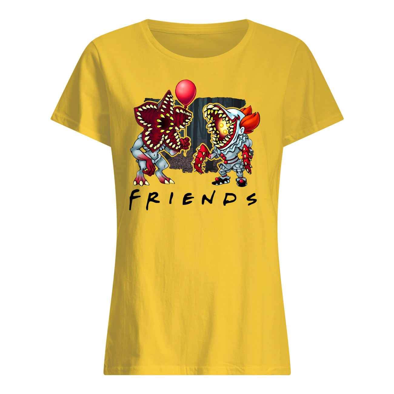Friends tv show stranger things demogorgon pennywise it womens shirt