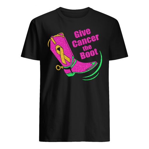 Give cancer the boot breast cancer awareness mens shirt