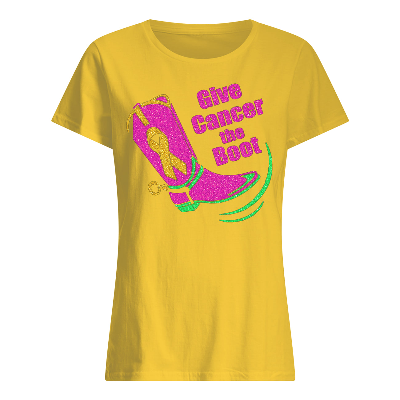 Give cancer the boot breast cancer awareness womens shirt