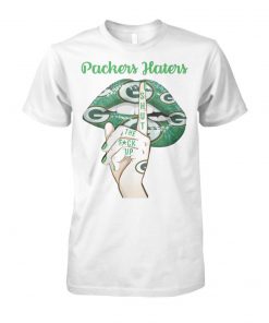 Green bay packers lips packers haters shut the fuck up unisex cotton tee