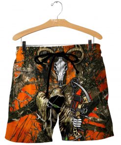Grim reaper bow hunter camo 3d all over printed shorts