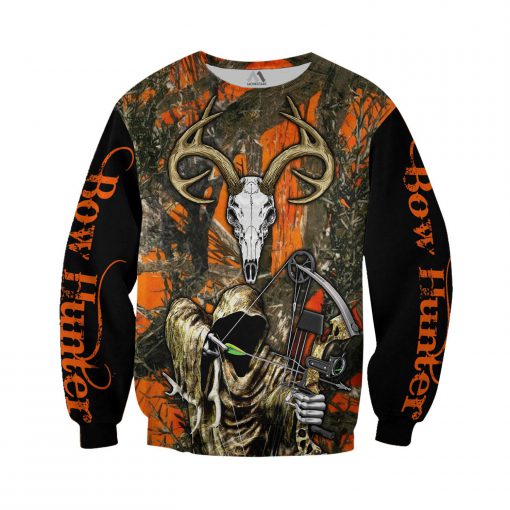Grim reaper bow hunter camo 3d all over printed sweater