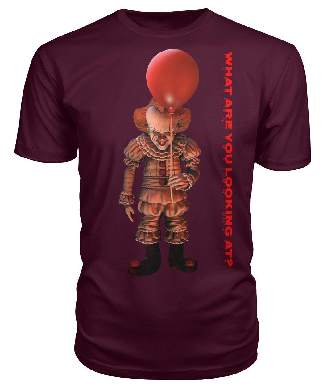 Halloween clown pennywise what are you looking at - maroon