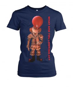 Halloween clown pennywise what are you looking at womens crew tee
