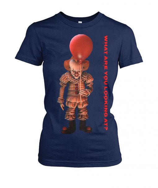 Halloween clown pennywise what are you looking at womens crew tee