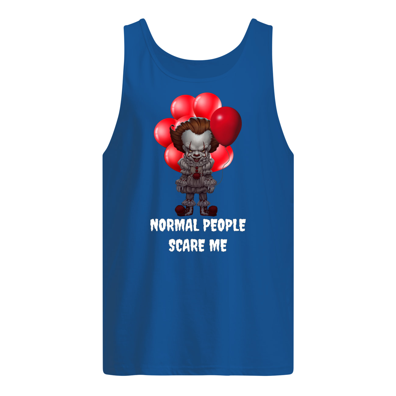 Halloween pennywise normal people scare me tank top