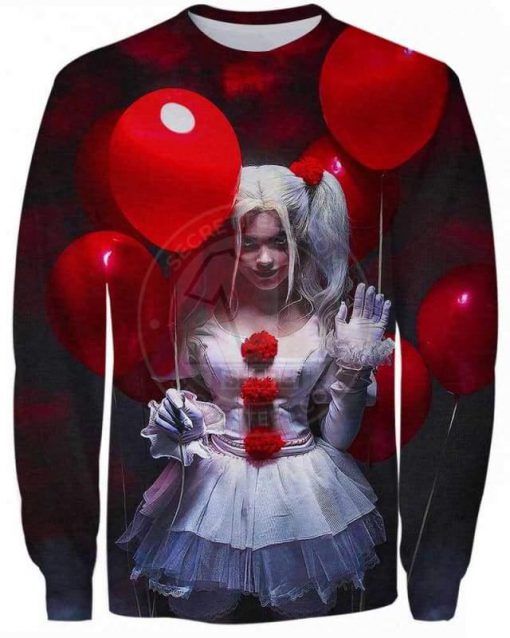 Halloween pennywise the sexy clown girl 3d sweatshirt