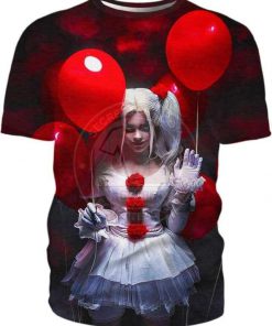 Halloween pennywise the sexy clown girl 3d t-shirt