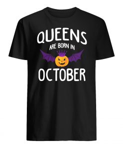 Halloween queens are born in october mens shirt